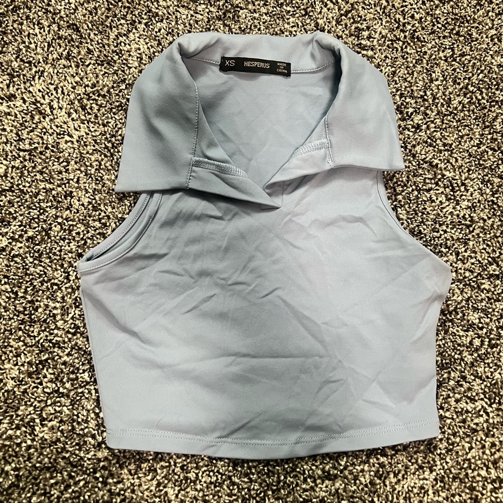 Baby Blue Golf Top Cropped